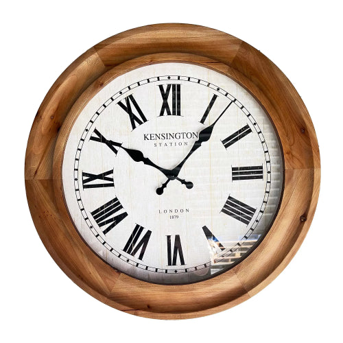 Dahlia Clock Wood Frame 60x60x6.7cm