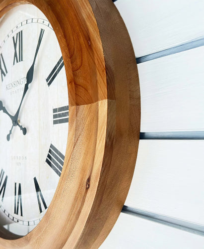 Dahlia Clock Wood Frame 60x60x6.7cm