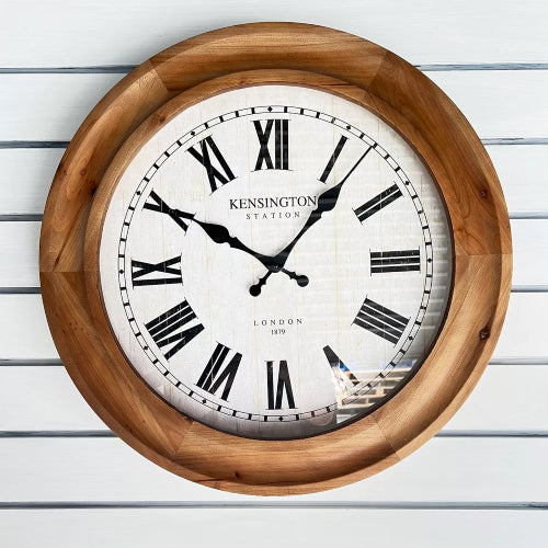 Dahlia Clock Wood Frame 60x60x6.7cm