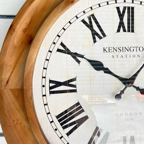 Dahlia Clock Wood Frame 60x60x6.7cm