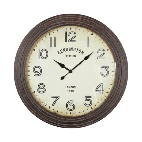 Tuuli Clock Distressed Brown Frame 68x68x8cm