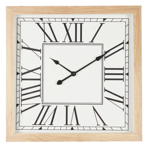 Marin Clock Natural Frame 40x40x6cm