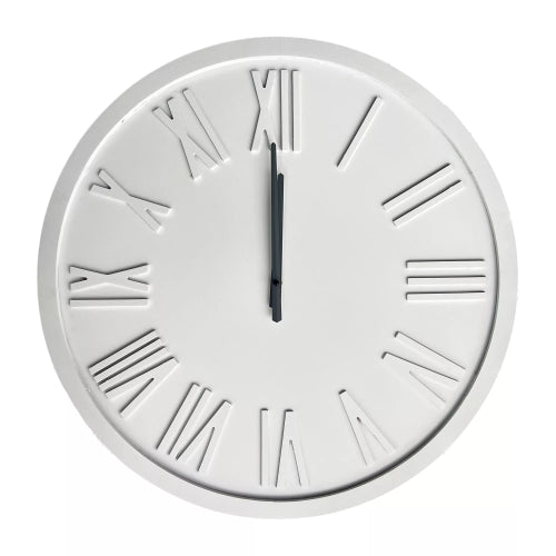 Whisper Clock White With Steel Grey Arms 60x60x3.5cm