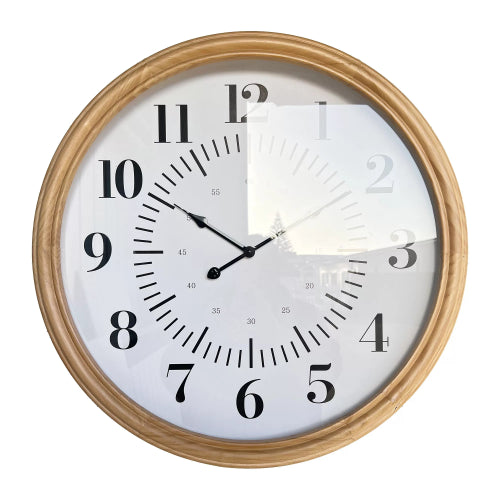 Folk Clock Natural Frame 60x60x6.5cm