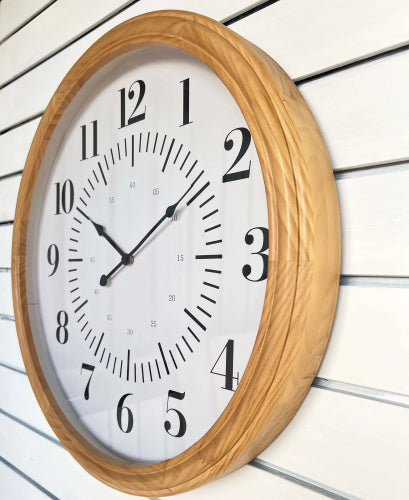 Folk Clock Natural Frame 60x60x6.5cm