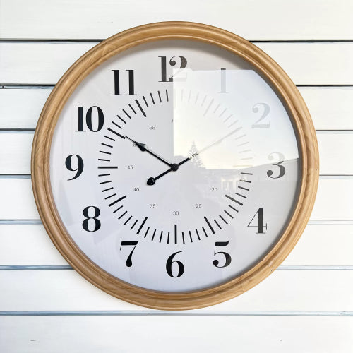 Folk Clock Natural Frame 60x60x6.5cm