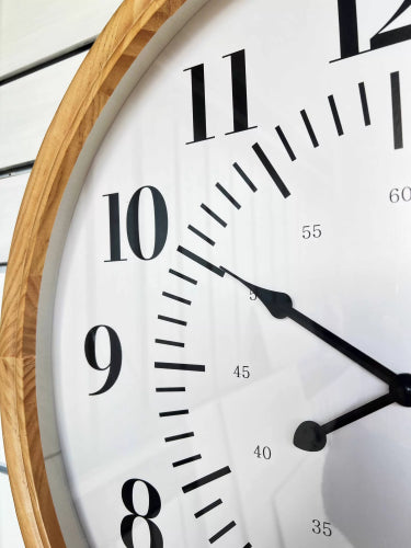 Folk Clock Natural Frame 60x60x6.5cm