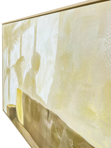 Shadow Natural Framed Canvas Wall Art 100x75cm