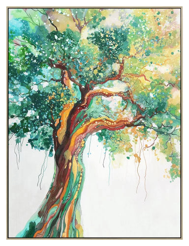 Eternal Canopy Natural Framed Canvas Wall Art 90x120cm