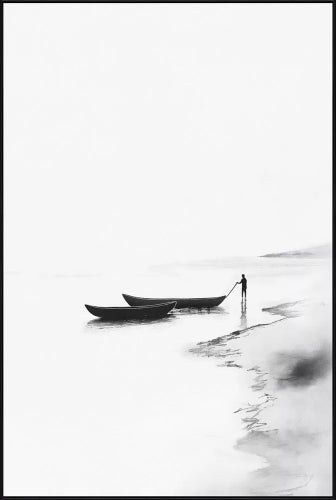 Fortitude Black Framed Canvas Wall Art 80x120cm