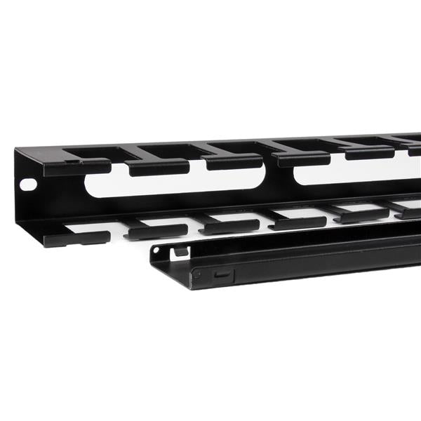 1U Horizontal Finger Duct Rack Cable Management Panel with Cover