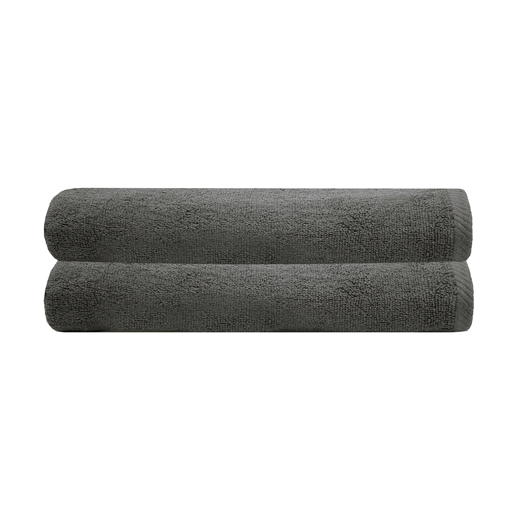 Chateau 2pack Bath Sheet 80x160cm Charcoal- Bambury