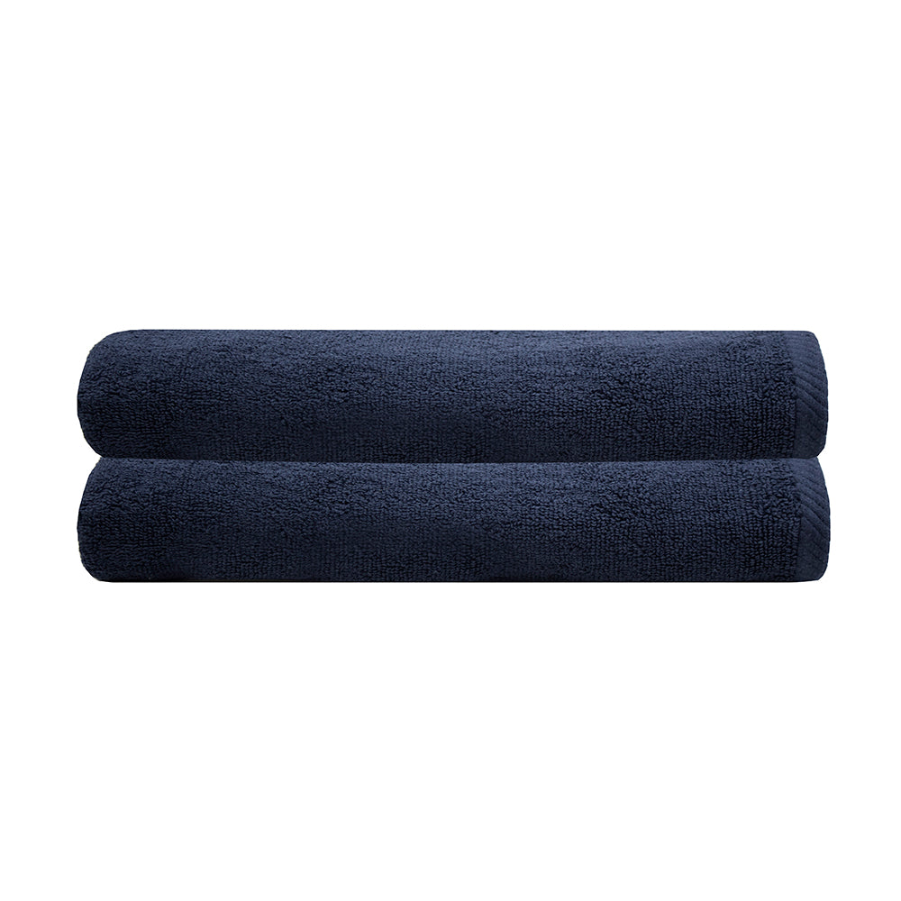 Chateau 2pack Bath Sheet 80x160cm Navy- Bambury