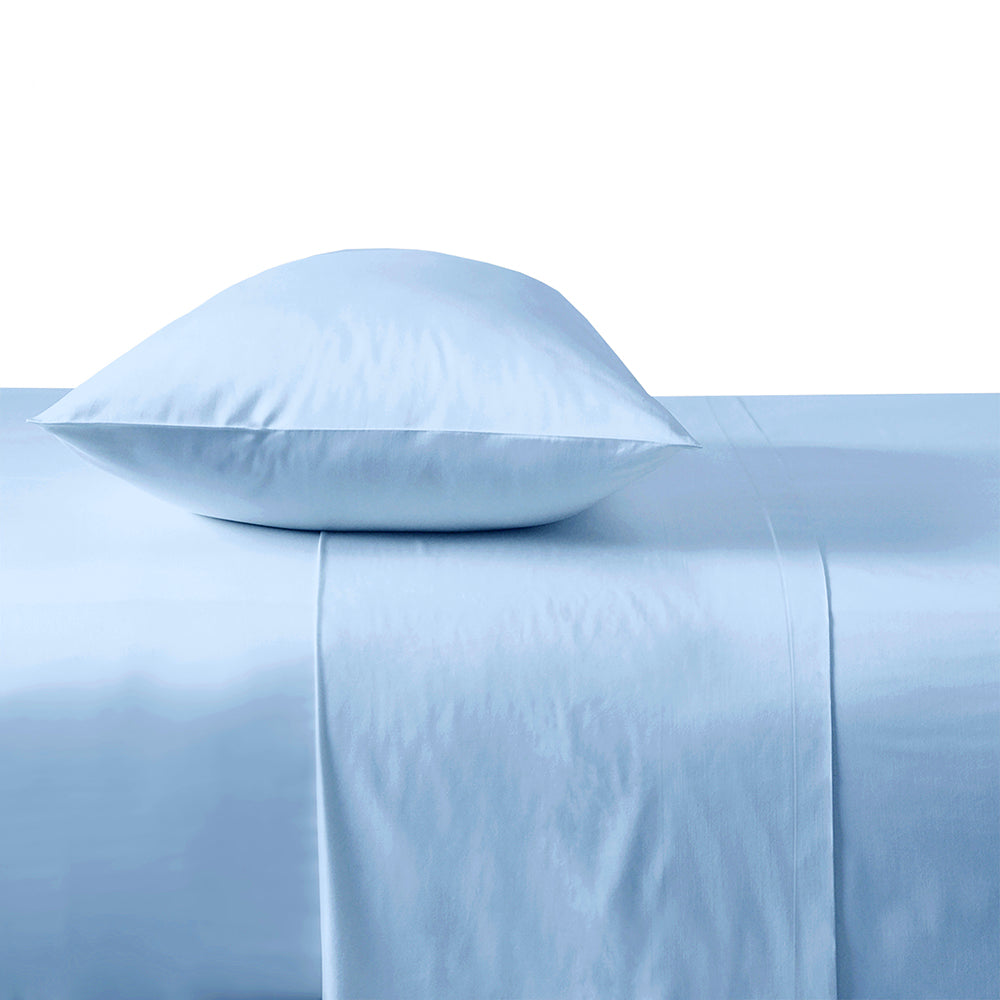 KIng Single Chateau Flat Sheet Blue- Bambury