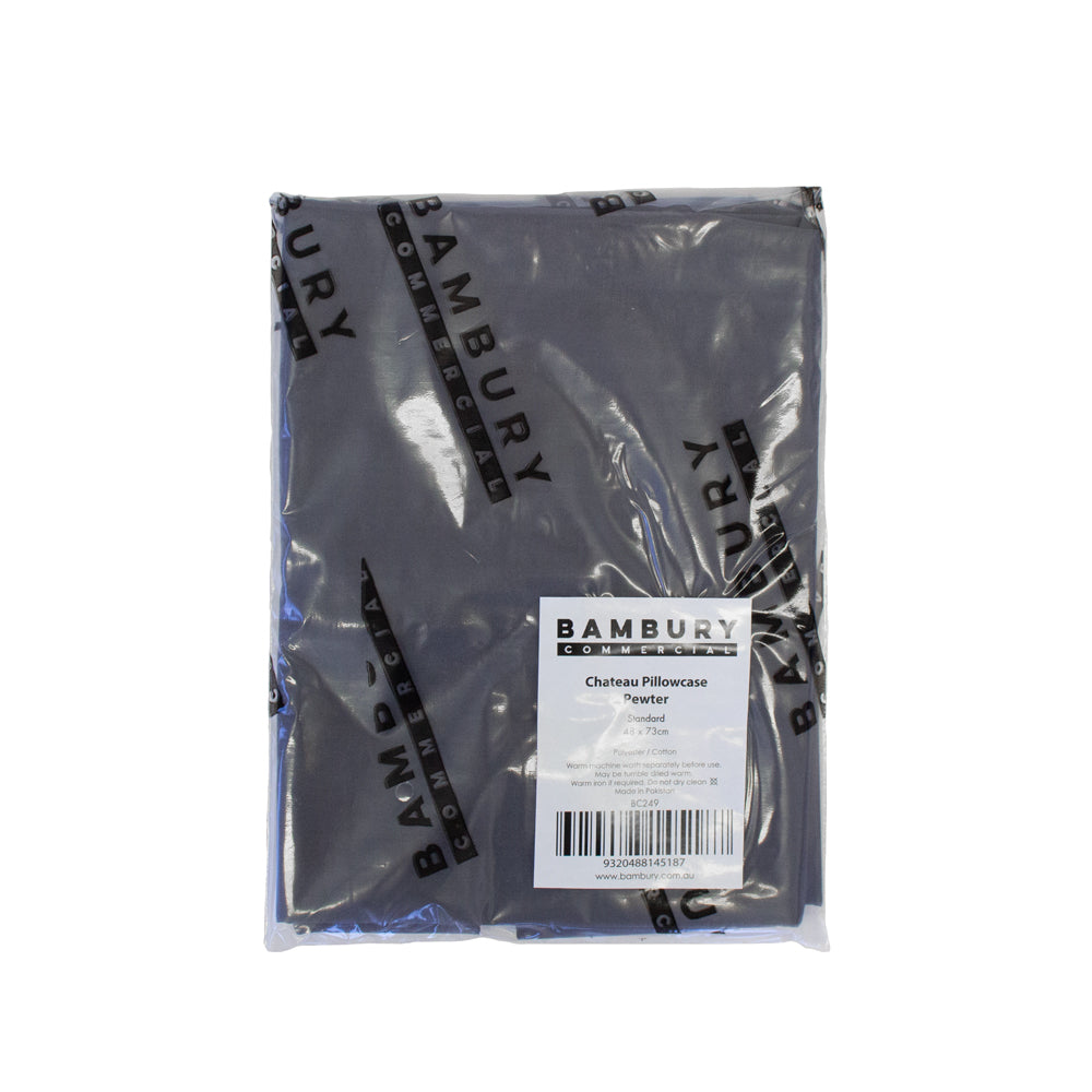 Std Chateau Pillowcase Pewter- Bambury