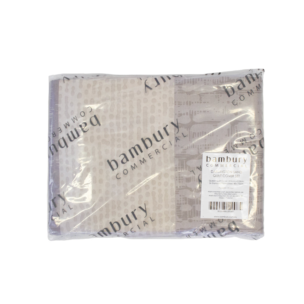 King Darlington Sand Quilt / Duvet Cover Set- Bambury