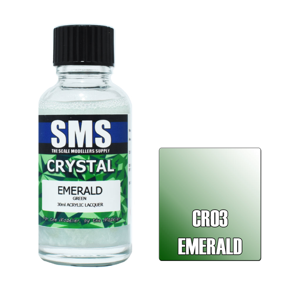 AIRBRUSH PAINT 30ML CRYSTAL EMERALD ACRYLIC LACQUER SCALE MODELLERS SUPPLY