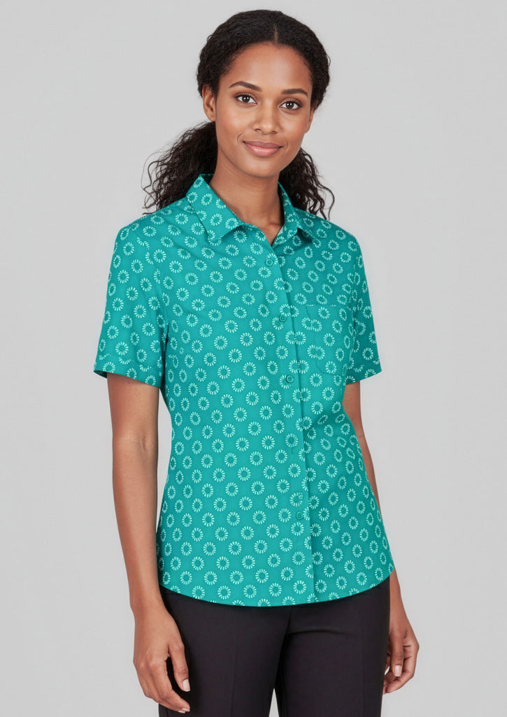 Florence Womens Daisy Print Short Sleeve Shirt