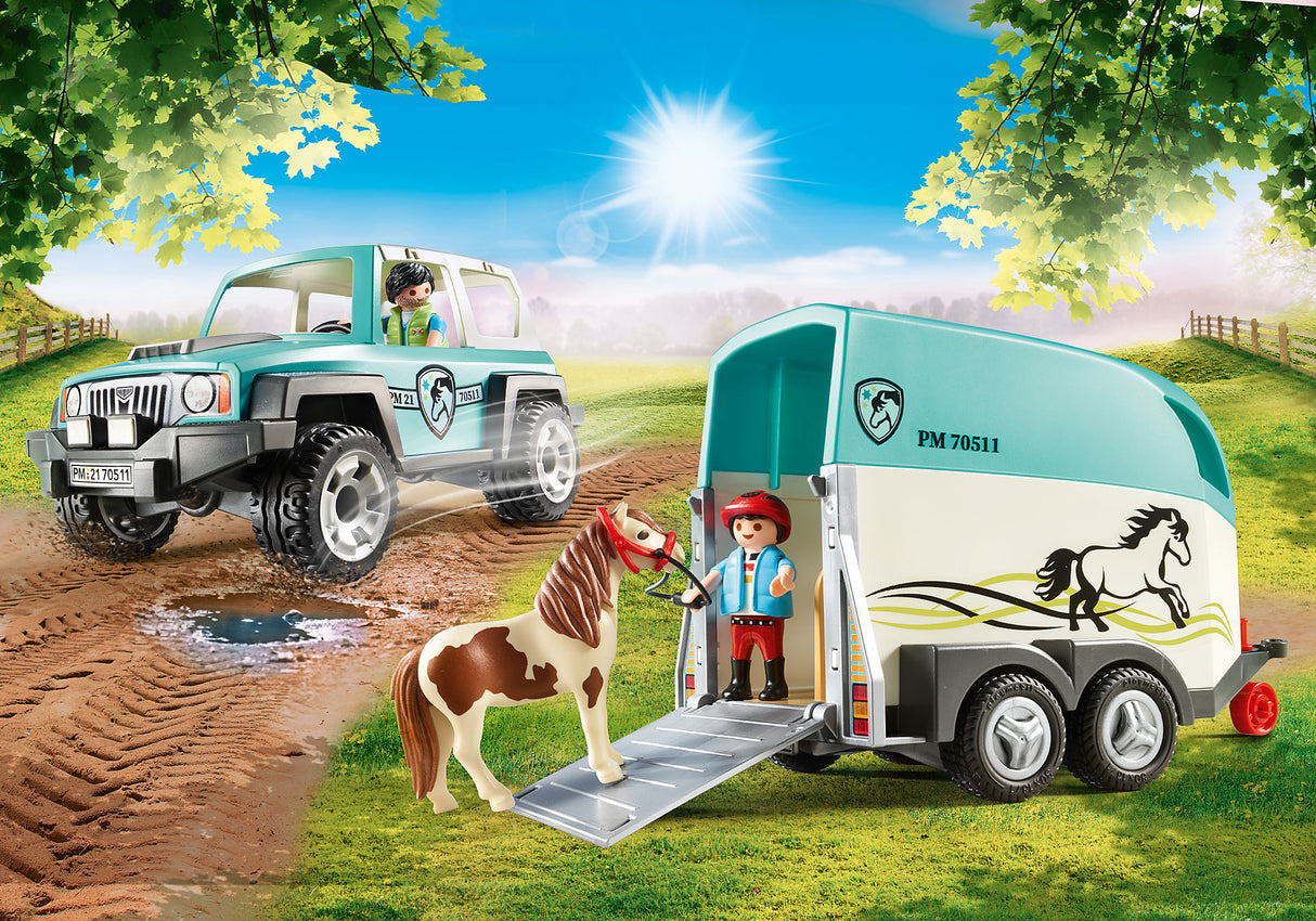 Playmobil Car with Pony Trailer