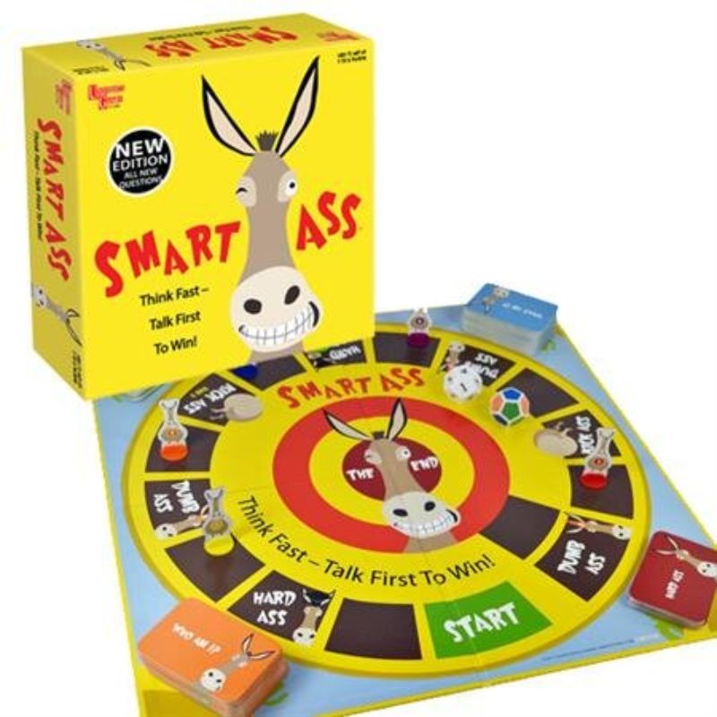 UG Party Games - Smart Ass: A fast-paced trivia game where players shout answers based on ten clues to win rounds.