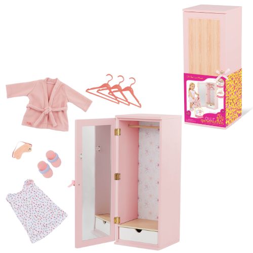 18-Inch Doll Wooden Wardrobe with Accessories - Our Generation