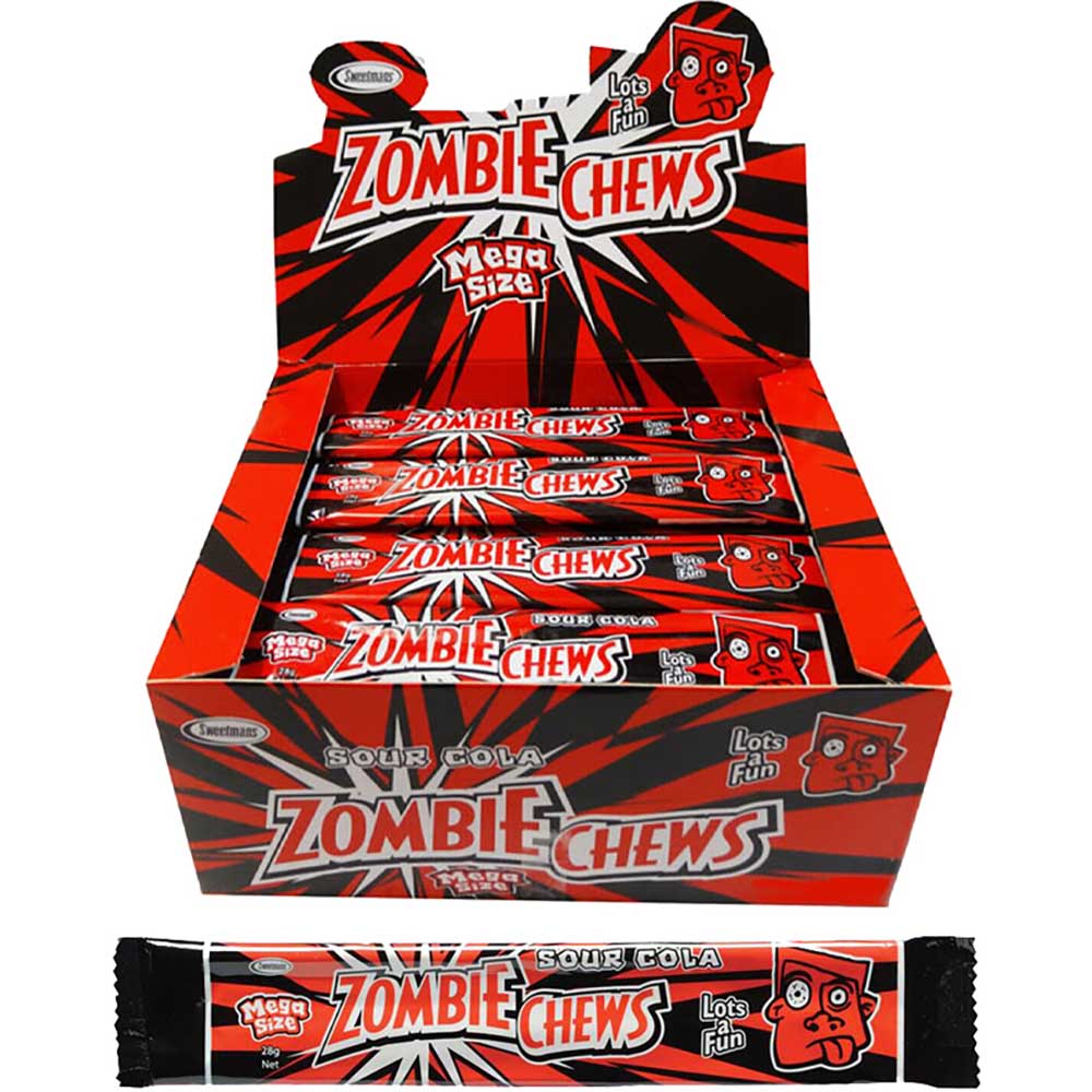 Zombie Chews Sour Cola 28g - Box of 72