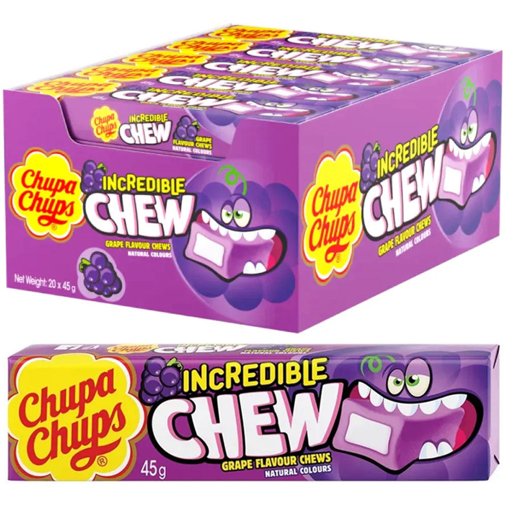 Chupa Chup Incredible Chew Grape 45g - Pack of 20
