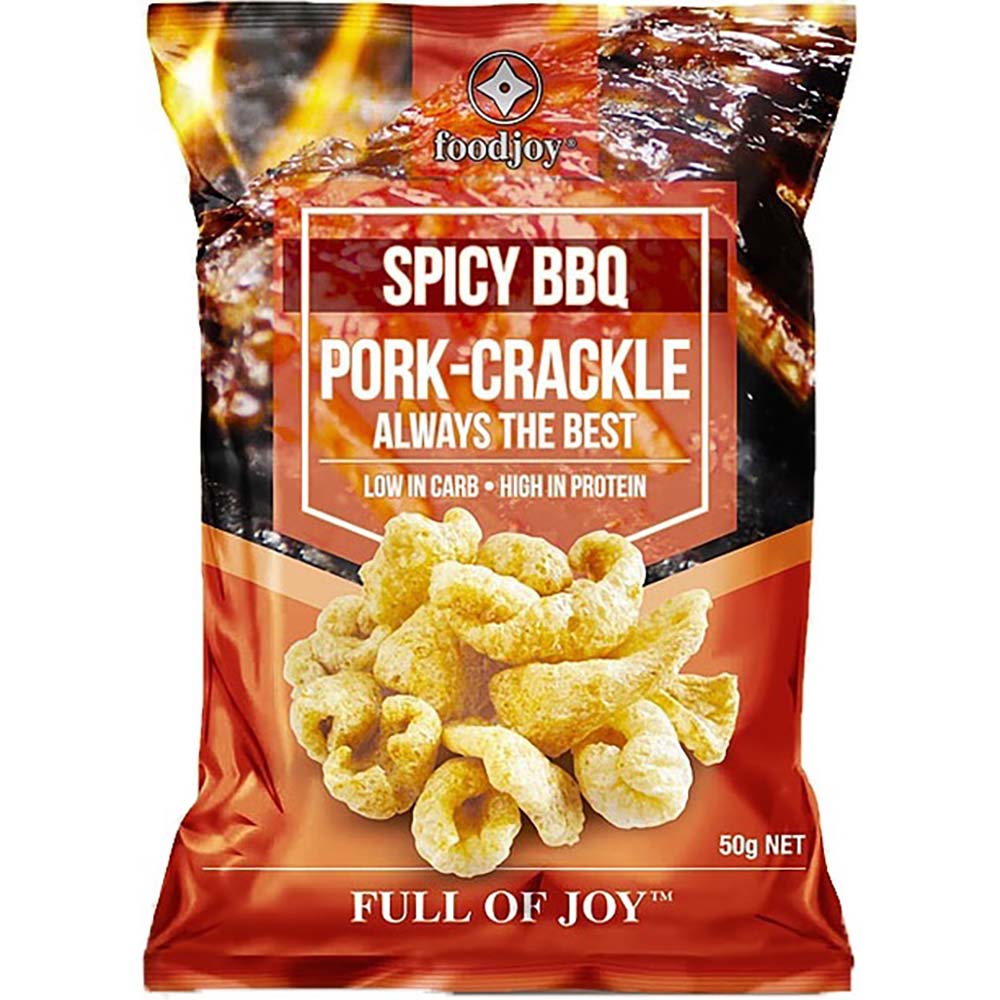 Foodjoy Spicy BBQ Pork Crackle 50g - Carton of 12