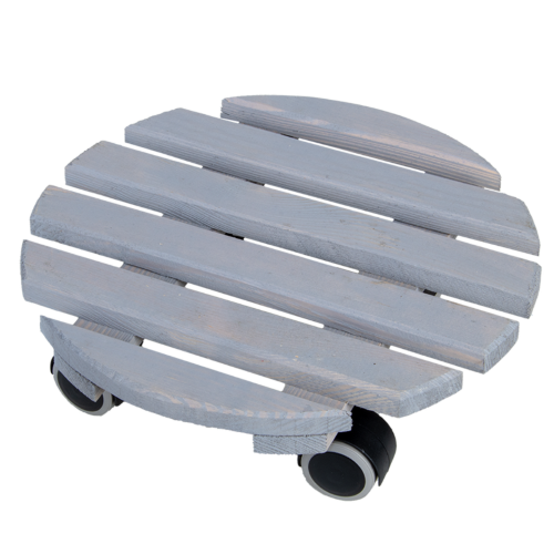 Indoor Plant Trolley - Round Grey 29cm (Set of 2)