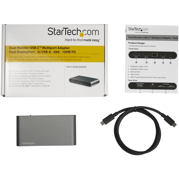 Dual DP Monitor USB C Docking Station for Windows® Laptops