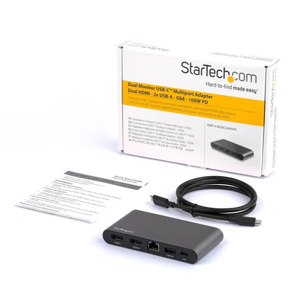 Dual HDMI Monitor USB C Docking Station for Windows® Laptops