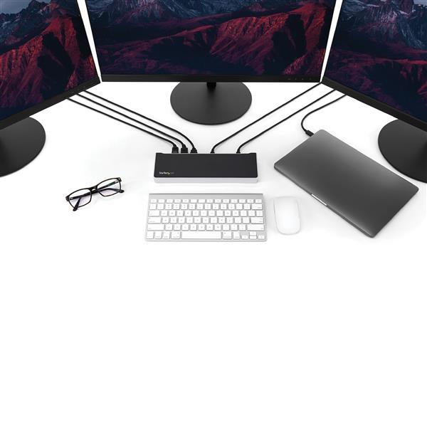 Triple-4K Monitor USB-C Docking Station for Laptops - USB Power Delivery