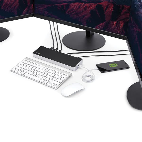 Triple-4K Monitor USB-C Docking Station for Laptops - USB Power Delivery