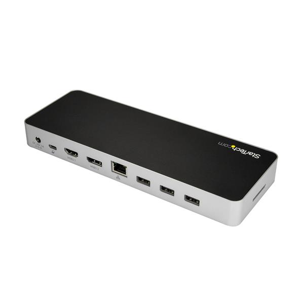 Dual Monitor USB C Dock - Windows/Mac - Dual 4K DP/HDMI - 60W Power Delivery, SD