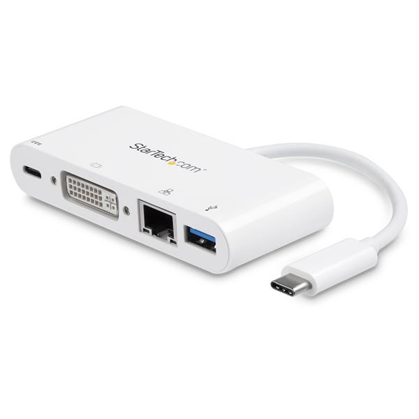 USB-C Multiport Adapter for Laptops - Power Delivery - DVI - GbE - USB 3.0