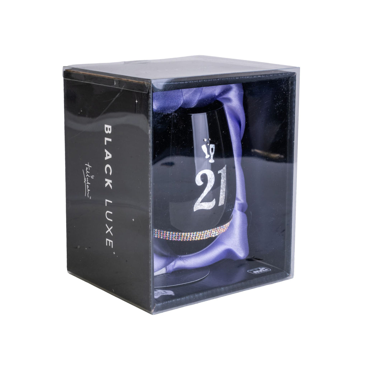 21st Birthday Black Stemless Wine Glass