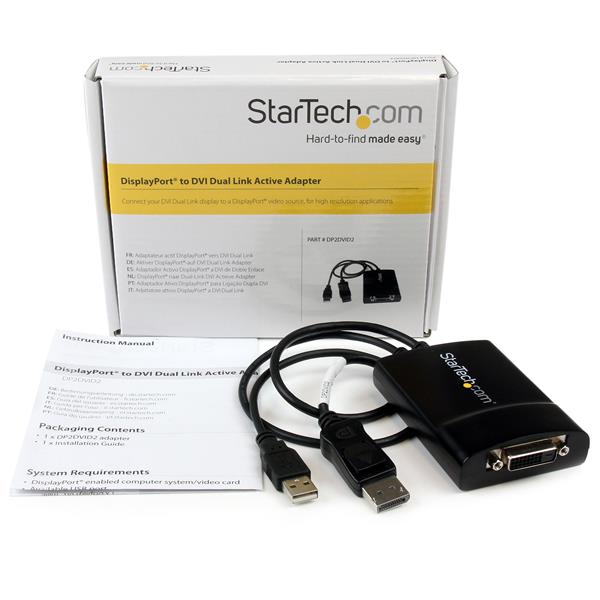 DisplayPort to Dual Link DVI Active Adapter DP to DVI-D
