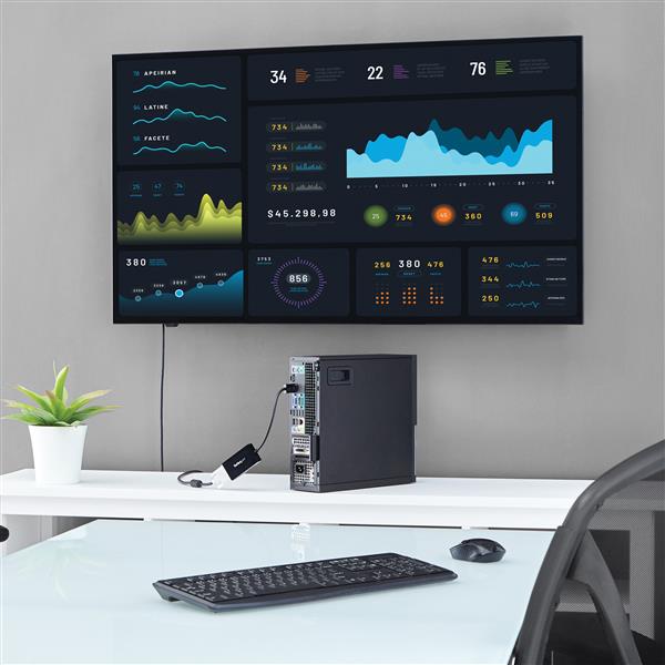 Travel A/V adapter: 3-in-1 DisplayPort to VGA DVI or HDMI converter