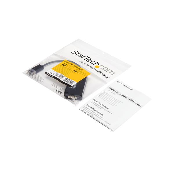 Travel A/V adapter: 3-in-1 DisplayPort to VGA DVI or HDMI converter