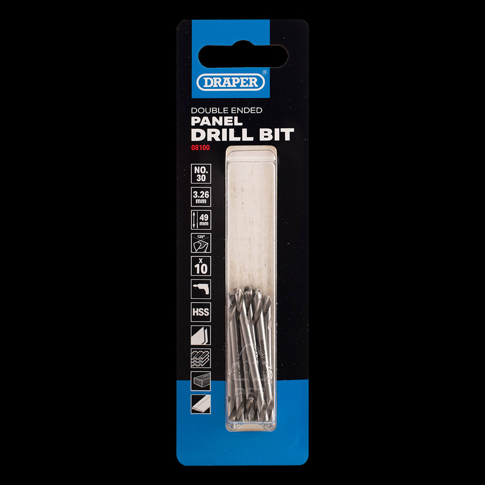 DRAPER No.30 Double-Ended HSS Stub Drill - 10 Pack