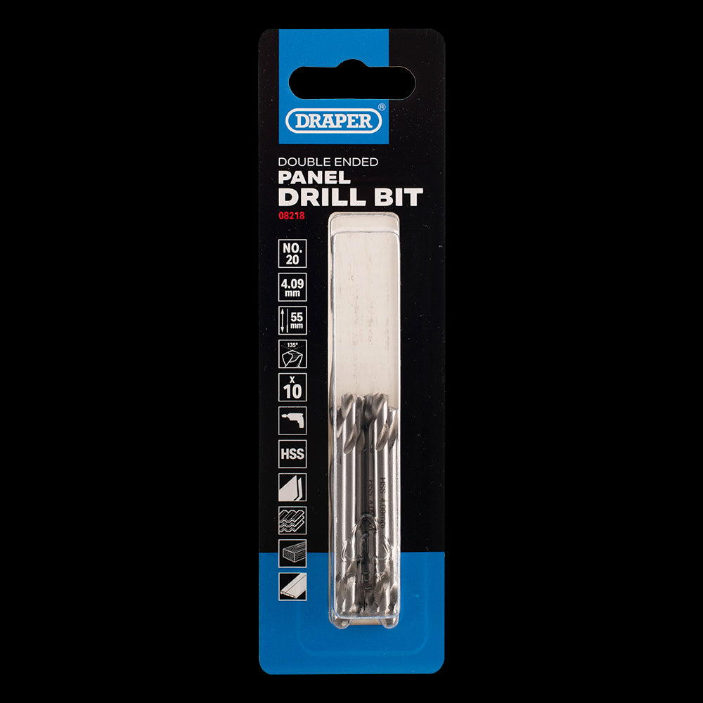 DRAPER No.20 Double-Ended HSS Stub Drill - 10 Pack