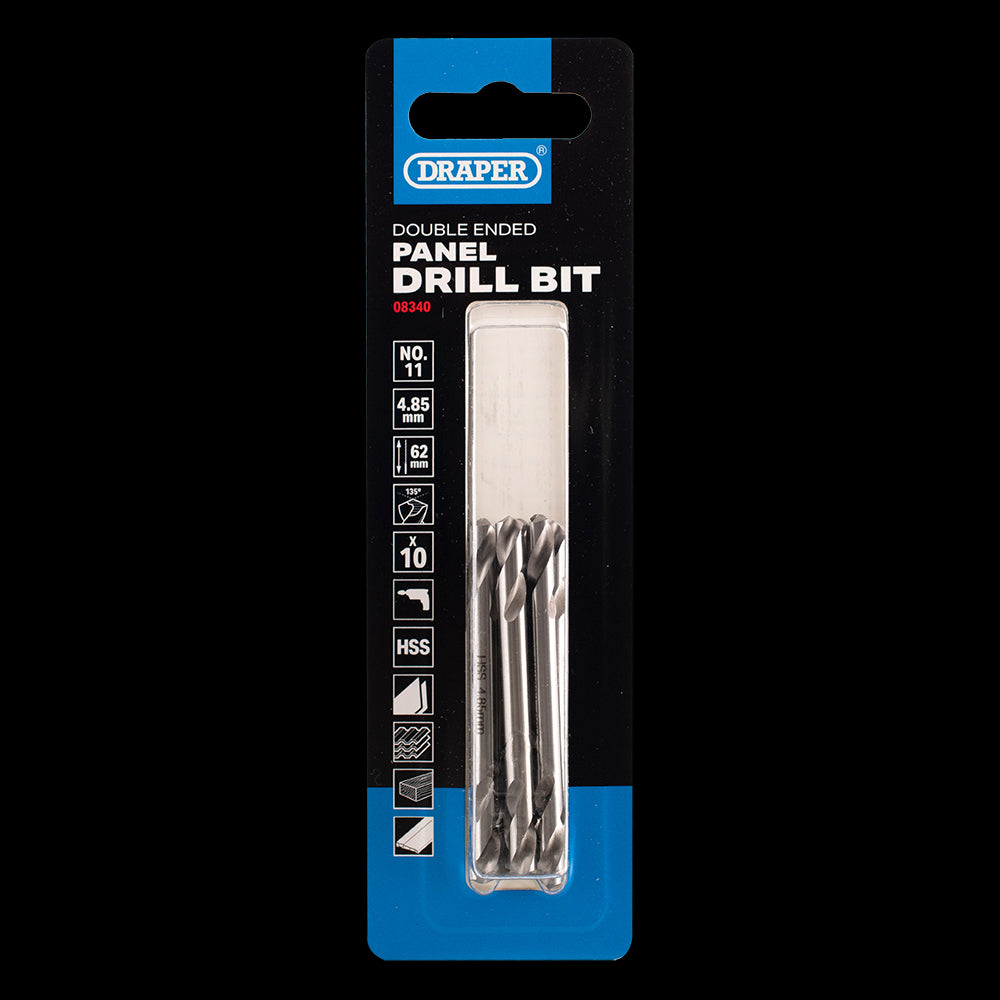 DRAPER No.11 Double-Ended HSS Stub Drill - 10 Pack