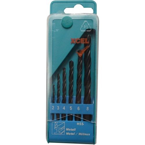 DRILL SET - Xcel 6 pce HSS Black (2 3 4 5 6 8mm)