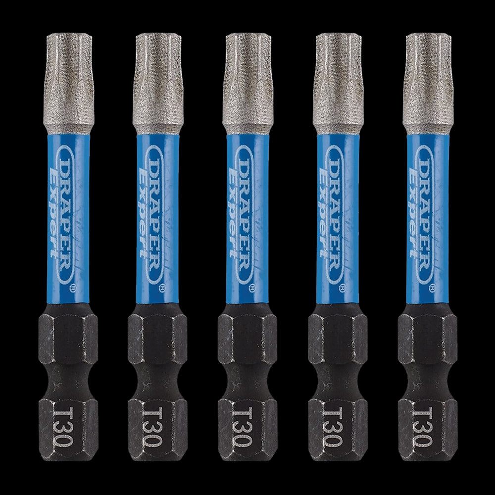 DRAPER TX-STAR® Impact Screwdriver Bits (T30 x 50mm) - 5 Pack