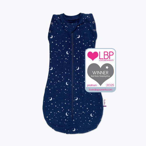 Sleep Swaddle Sleeping Bag - Sweet Dreamers 0-3M 1 Tog (Blue Moon & Stars)