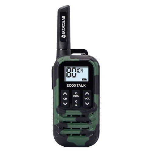 Ecoxgear Ecoxtalk 500mw Compact Handheld UHF Radio 3km Green Camo, 2’s Pack