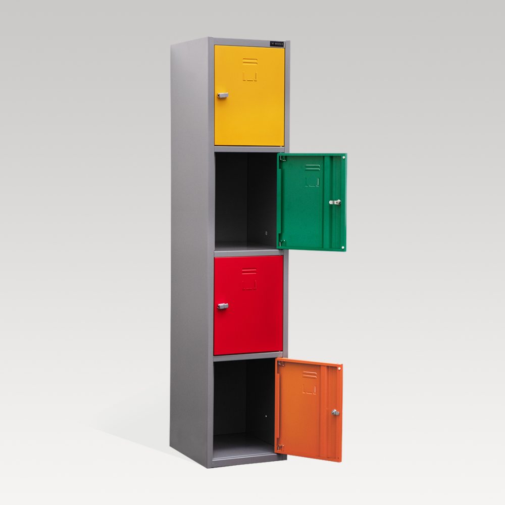 Lockable Cabinet - Makers Store-it 4 Door Locker - Grey