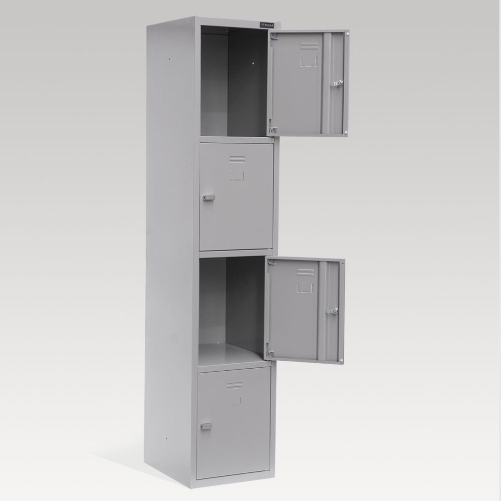 Lockable Cabinet - Makers Store-it 4 Door Locker - Grey