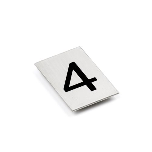 Adhesive Number/Letter Black 50x30 - Brushed Stainless Steel -4