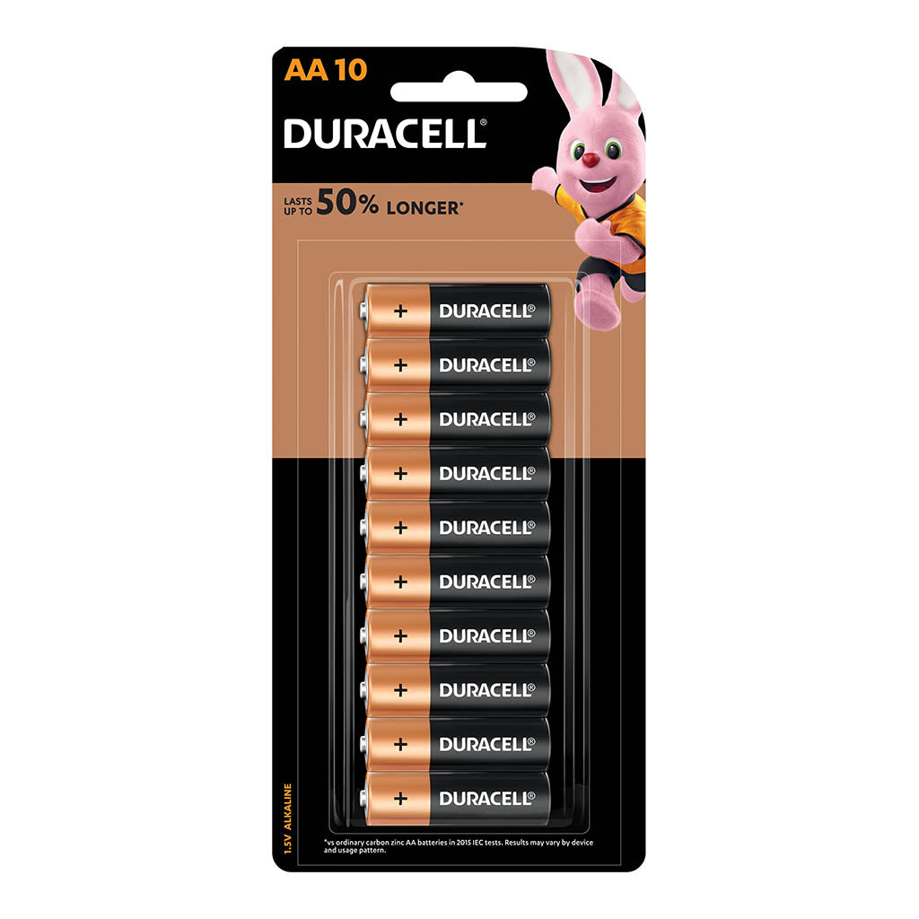 Duracell Coppertop Alkaline AA Battery Pack of 10